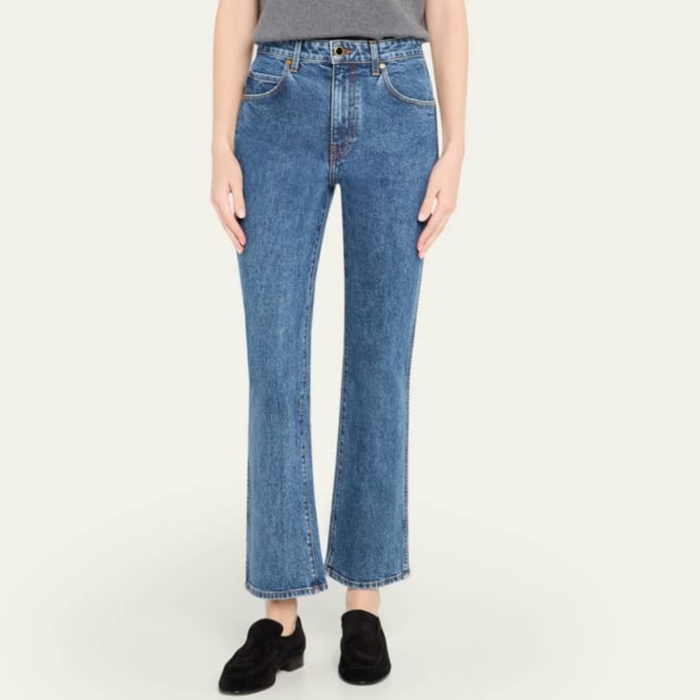 KHAITE Flare & Wide Leg Blue Jeans